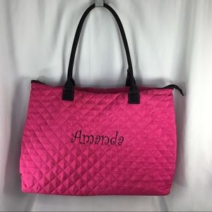 Amanda Quilted Hot Pink tote
